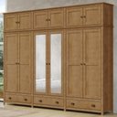 Ver imagem 2 de Guarda Roupa Casal 12 Portas com Espelho e Maleiro Mazzaro F06 Freijó - Lyam Decor
