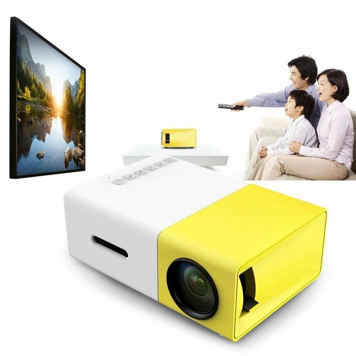 Mini Led Projector Debugging Mini Projetor Led Portatil 600 Lumens 1080p Yg300 | MadeiraMadeira