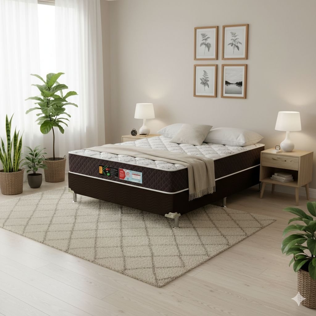 Cama Box Casal Castor Sleep Max D45 138x188x45 + Box Castor ...