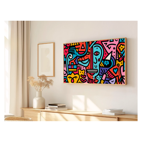 Quadro Decorativo N°2 115x70cm - Panorâmico Pop-Art - Doodle - Rollflex