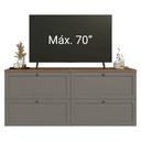 Ver imagem 7 de Rack para TV até 70 Polegadas 160cm 4 Gavetas Rustic/Cinza Vik Madesa 04
