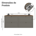 Ver imagem 4 de Rack para TV até 70 Polegadas 160cm 4 Gavetas Rustic/Cinza Vik Madesa 04