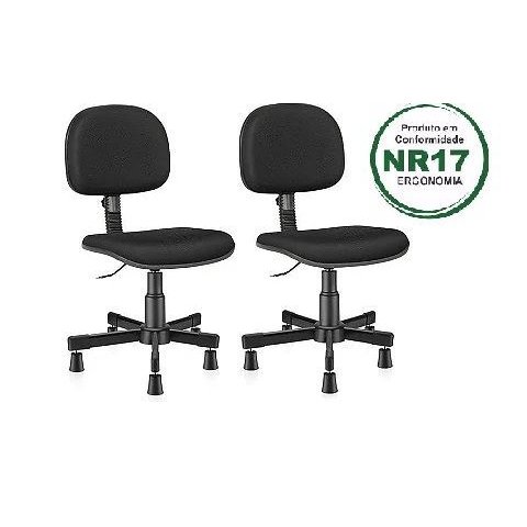Kit 2 Cadeira Costureira Nr17 Preta  original frisokar/ enzoflex com laudo técnico