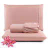 Jogo de Lençol Queen 3 Peças 400 Fios C/ Elástico Hotel:rosê - 1