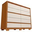 Ver imagem 5 de Cômoda Marselha A04 10 Gavetas MDP sem Puxadores Cinamomo Off White Lyam Decor