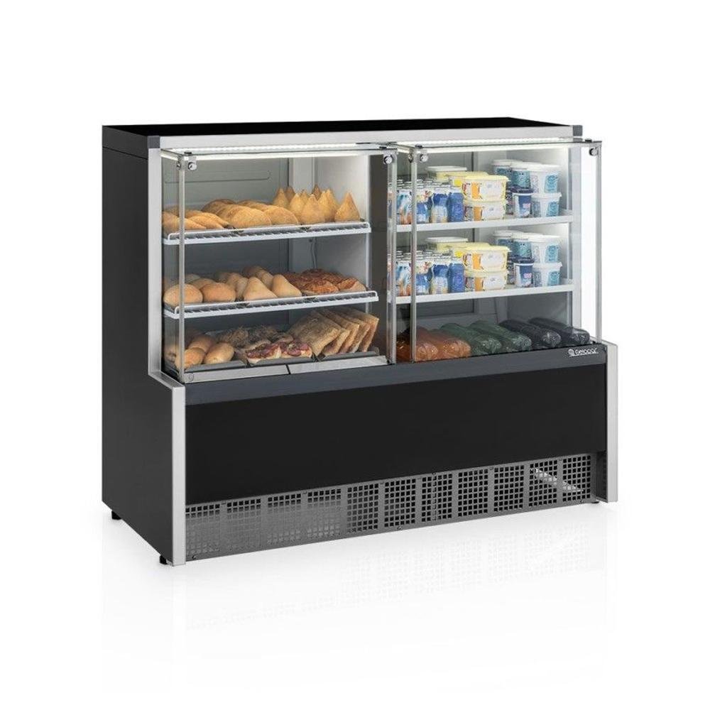 Vitrine Expositora Quente e Fria 140 cm 50-60Hz 220V Gelopar GQRA-140R PF
