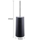 Ver imagem 4 de Assento Sanitário Oval Almofadado Preto + Lixeira Preta 8l Tampa Click + Escova Sanitária Base Preta