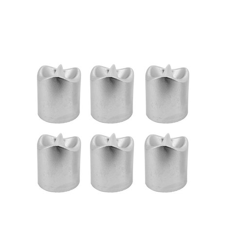 Kit 6 Velas Prata Eletrônica LED 4cm - Yangzi