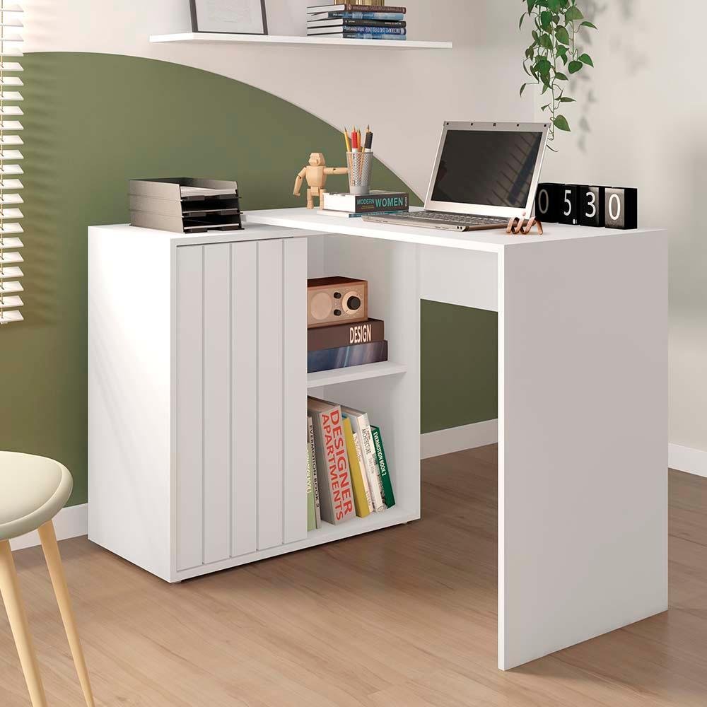 Mesa para Computador 140cm Branco Tech Caemmun