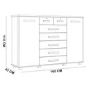 Ver imagem 5 de Cômoda Sapateira Riviera A04 7 Gavetas MDP Puxador em MDF Branco Lyam Decor