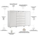 Ver mais imagens de Cômoda Sapateira Riviera A04 7 Gavetas MDP Puxador em MDF Branco Lyam Decor