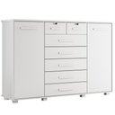 Ver imagem 4 de Cômoda Sapateira Riviera A04 7 Gavetas MDP Puxador em MDF Branco Lyam Decor