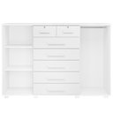 Ver imagem 3 de Cômoda Sapateira Riviera A04 7 Gavetas MDP Puxador em MDF Branco Lyam Decor