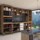 Ver imagem 2 de Cozinha Completa Modulada 12 Portas 3 Gavetas Freijó/off White - Panorama Móveis