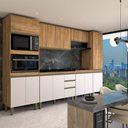 Ver imagem 1 de Cozinha Completa Modulada 12 Portas 3 Gavetas Freijó/off White - Panorama Móveis