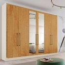 Ver imagem 2 de Guarda Roupa Argos 6 Portas Espelhado 100% Mdf Off White/peroba - Made Marcs