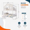 Ver imagem 3 de Beliche Casinha Dos Sonhos com Varanda e Kit Escorregador Madeira Maciça Branco Housin