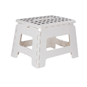 Banqueta Plástica Multiuso Dobrável Portátil com Alça 22cm Branco