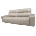 Ver imagem 2 de Sofá Retrátil e Reclinável de Couro Atami 2,30 M Taupe - Mempra Design