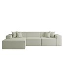 Ver imagem 5 de Sofá 3 Lugares 2,75m Bouclê com Chaise Compactair - Balaqui Cor:bege