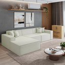 Ver imagem 1 de Sofá 3 Lugares 2,75m Bouclê com Chaise Compactair - Balaqui Cor:bege