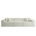Ver imagem 6 de Sofá 3 Lugares 2,75m Bouclê com Chaise Compactair - Balaqui Cor:bege