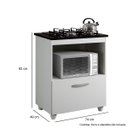 Ver imagem 3 de Balcão para Cooktop 4 Bocas 1 Porta Basculante Espaço para Forno Salvia Kaiki Móveis Branco