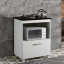 Ver imagem 7 de Balcão para Cooktop 4 Bocas 1 Porta Basculante Espaço para Forno Salvia Kaiki Móveis Branco