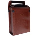 Ver imagem 2 de Maleta Porta Vinho para Duas Garrafas Couro Pu Alto Padrão - Bordô