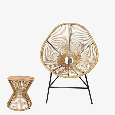 Kit 1 Cadeira Acapulco + Mesa Ampulheta(bananeira)