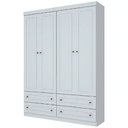 Ver imagem 1 de Guarda Roupa Infantil 4 Portas 4 Gavetas Americano Branco - Henn