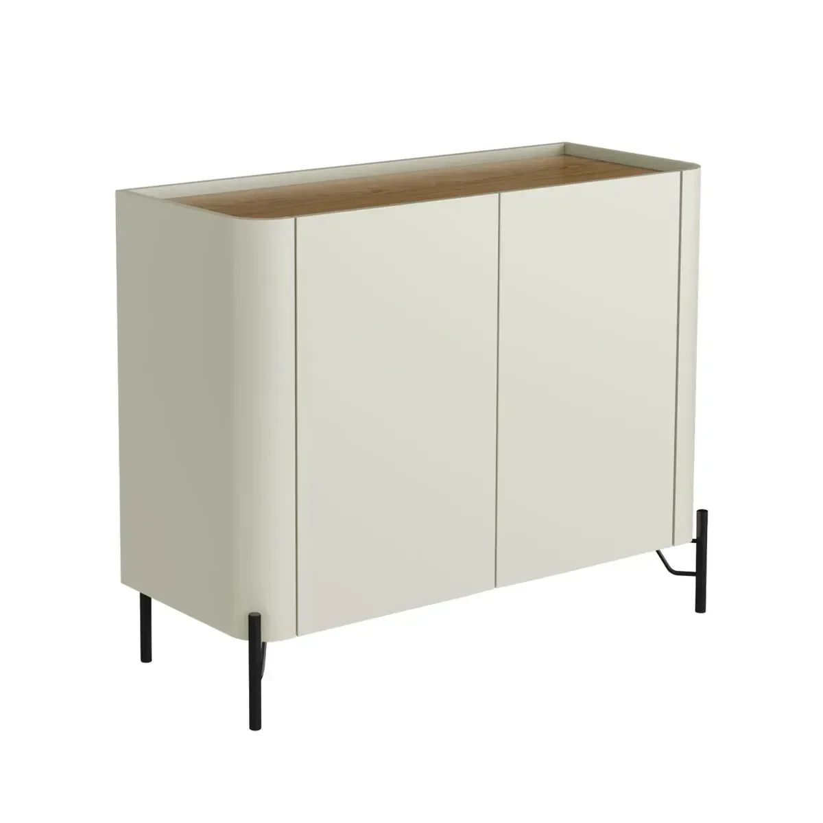 Ver imagem 2 de Buffet Mdf com Gaveta e Porta Lisa L98,5 X A81,5cm Louro/luna/preto F830l