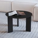 Ver imagem 1 de Mesa de Centro Redonda Orgânica Chanfrada Artesano 60 Cm (larg) Mdp Nero (preto) Pés Madeira Maci