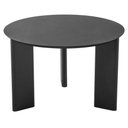 Ver imagem 2 de Mesa de Centro Redonda Orgânica Chanfrada Artesano 60 Cm (larg) Mdp Nero (preto) Pés Madeira Maci