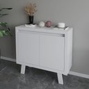 Ver imagem 1 de Balcão para Escritório 90cm com 2 Portas e 1 Prateleira Branco