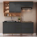 Ver imagem 2 de Armario de Cozinha Modulada 5 Peças com Balcão para Cooktop 200cm Isabelle Delmarco