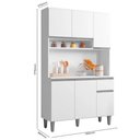 Ver imagem 3 de Kit Cozinha Fernanda 105cm 6 Portas 1 Gaveta Branco - Bela Móveis