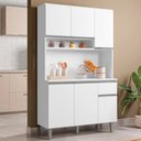 Ver imagem 2 de Kit Cozinha Fernanda 105cm 6 Portas 1 Gaveta Branco - Bela Móveis