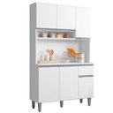Ver imagem 1 de Kit Cozinha Fernanda 105cm 6 Portas 1 Gaveta Branco - Bela Móveis