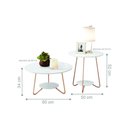 Ver imagem 4 de Jogo de Mesa Centro e Lateral Villa Mistral Redondo MDF Aço 60cm EJ Móveis