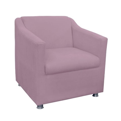 Poltrona Decorativa Tilla Suede com Pés Cromados