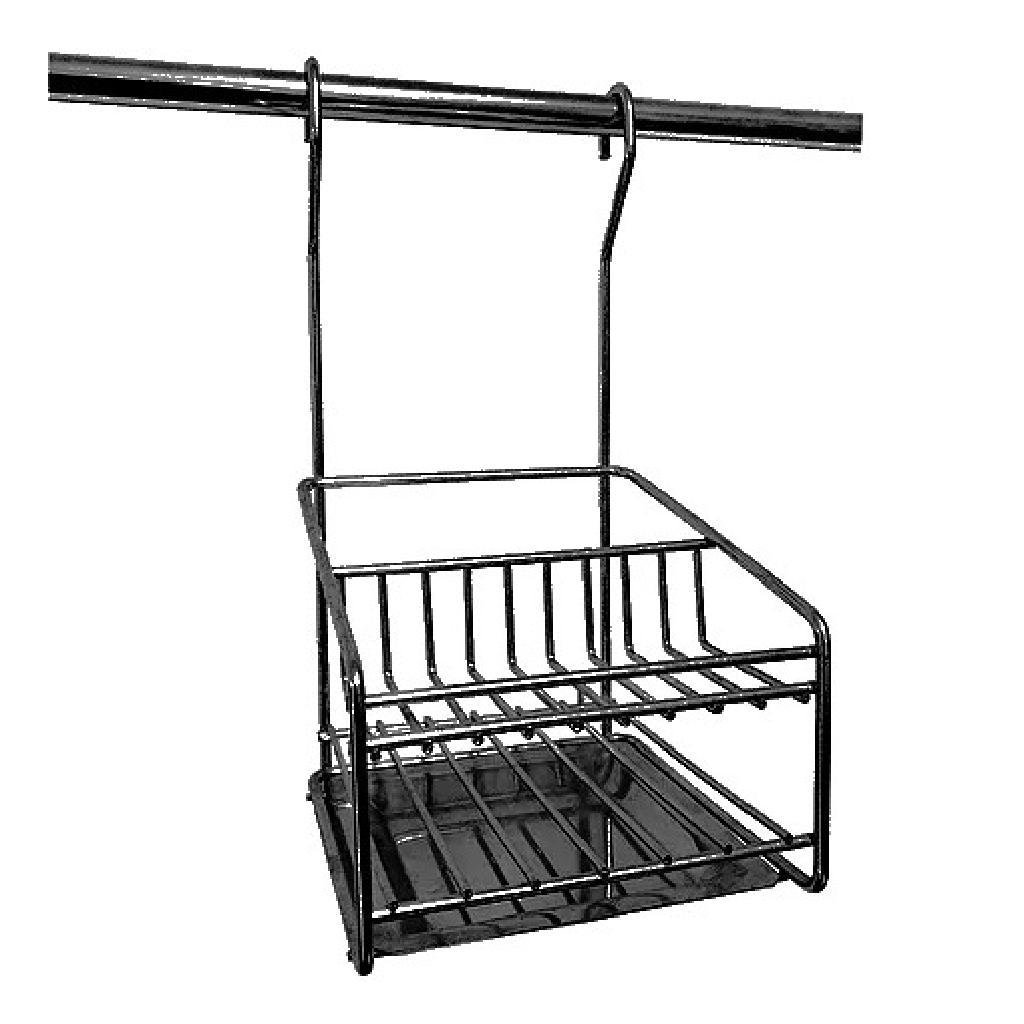 Porta Detergente/sabão/esponja Preto Barra 150x325x175mm - 1