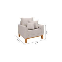 Poltrona Luxo Beny Decorativa Sala Recepção Living Linho - 7