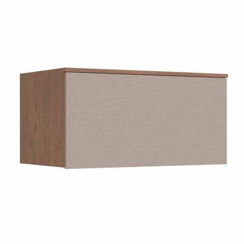 Módulo Aéreo 1 Porta Basculante Requinte+ 100% MDF Marrom/Macadâmia/Duna Line