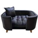 Ver imagem 2 de Sofá Caminha Grande Porte Pet Luxo em Sued Premium:preto