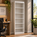 Ver imagem 4 de Estante Livreiro Multiuso 6 Nichos em MDF para Livros Sala Quarto Escritório 180cm - Branco