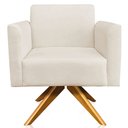 Ver imagem 6 de Poltrona Decorativa Isabella Base Giratória Madeira Suede Bege - Gran Belo