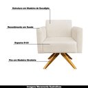 Ver imagem 4 de Poltrona Decorativa Isabella Base Giratória Madeira Suede Bege - Gran Belo