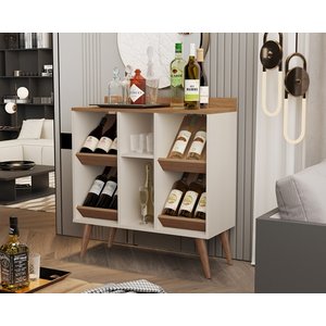 Aparador Adega Petrux Pés Palito Cores - Comprar Moveis em Casa: Off White / Freijó