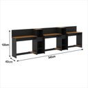 Ver imagem 2 de Conjunto de Escritório Smart 2 Livreiro e 3 Mesas 90cm - Preto e Cedro